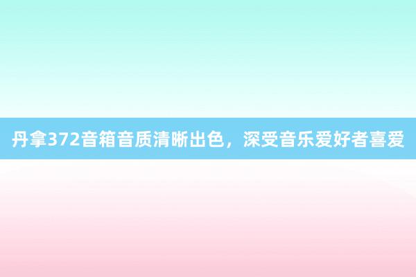 丹拿372音箱音质清晰出色，深受音乐爱好者喜爱