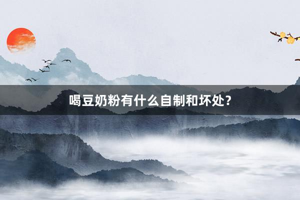 喝豆奶粉有什么自制和坏处？