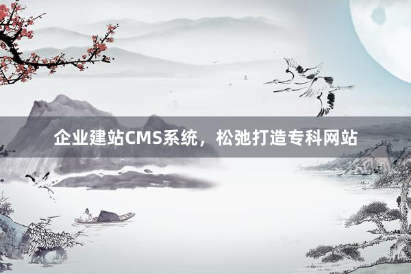 企业建站CMS系统，松弛打造专科网站
